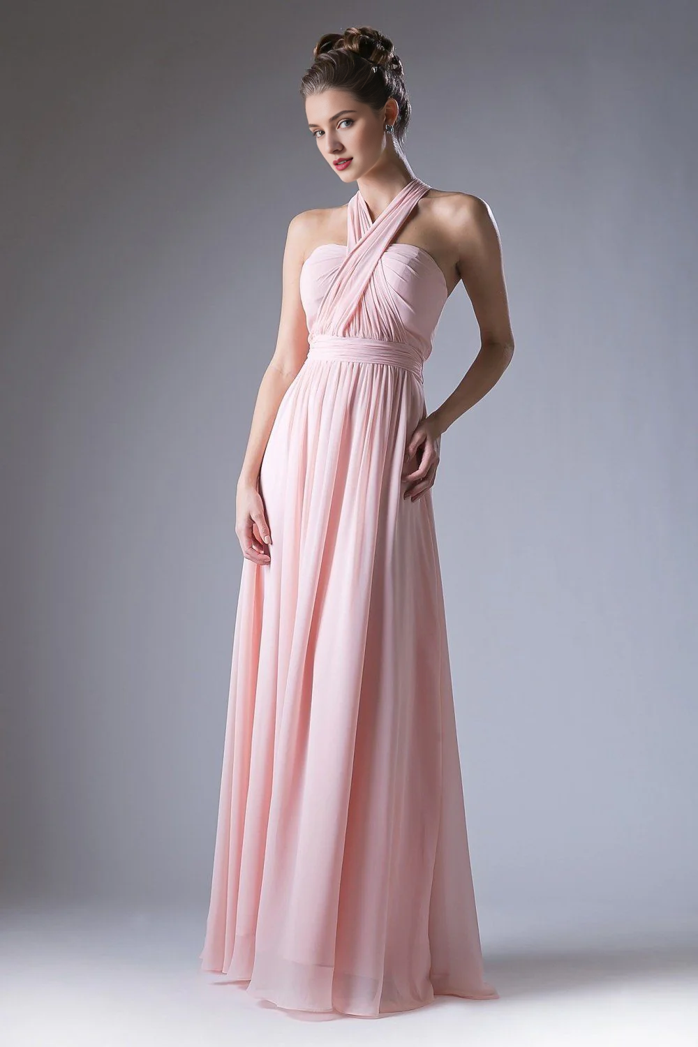 Abito in chiffon convertibile a trapezio